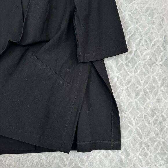 Eileen Fisher Open Front Kimono Cardigan S Black Crepe Pockets Minimal Capsule - Picture 8 of 15